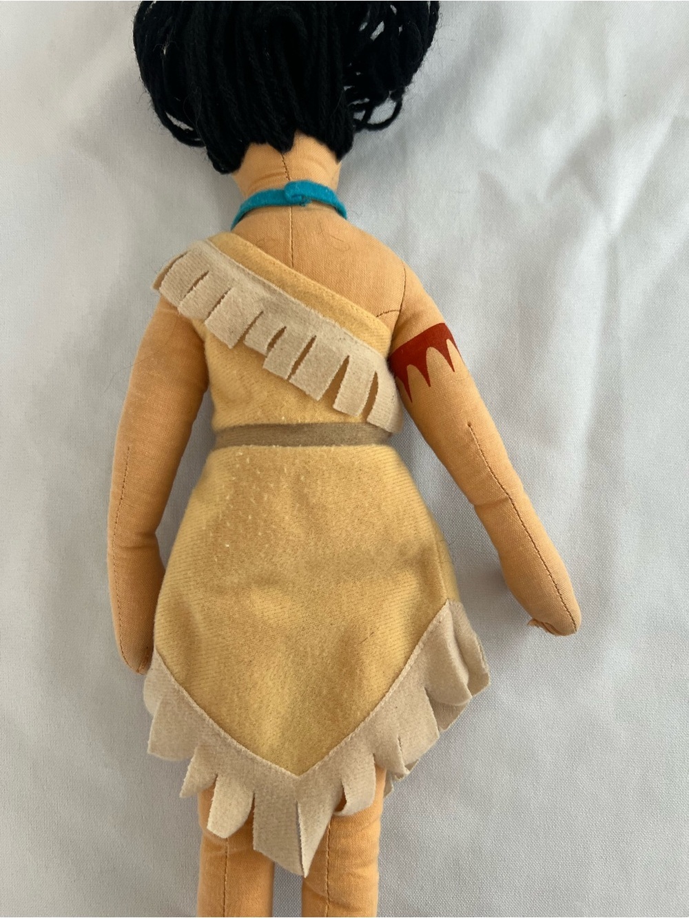 Vintage Disney pocahontas Kids Plush Doll - Tan Dress, Blue Necklace - Picture 6 of 10